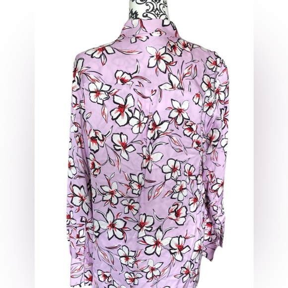 Marc Aurel Woman’s Purple Floral Button Down Blouse | Size 40 - Picture 3 of 8